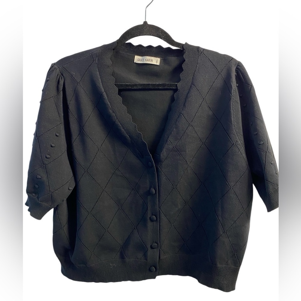 Grace Karin Dainty Short Sleeve Cardigan 2XL Good Used Condition Like New Shrug